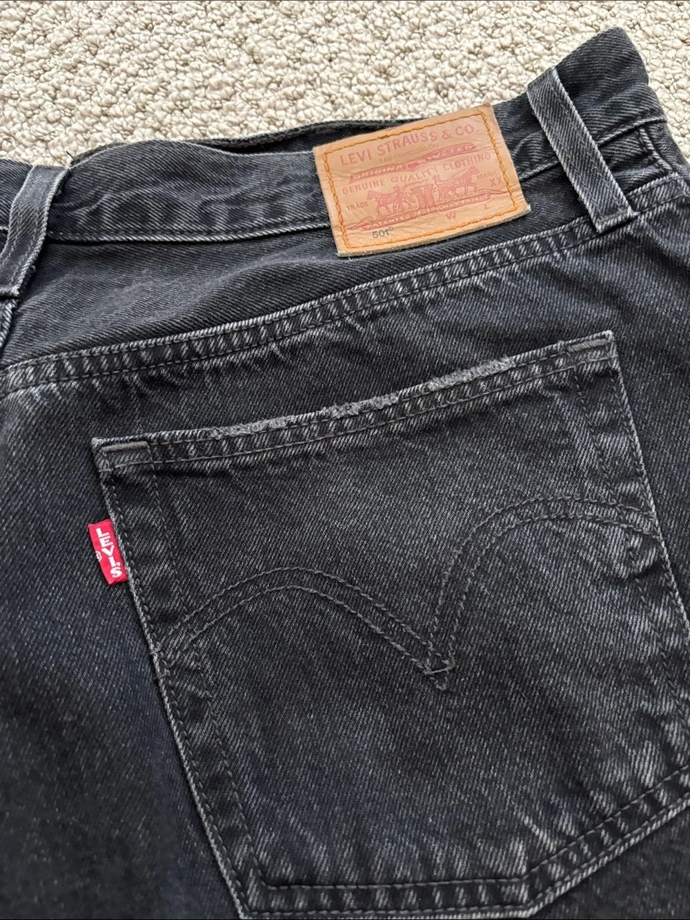 Levi's Black Distressed Cutoff Denim Shorts